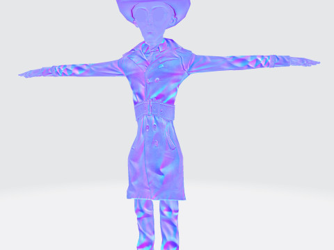 Inspector Noir Game ready Modelo 3D