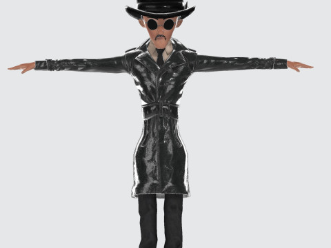 Inspector Noir Game ready Modelo 3D