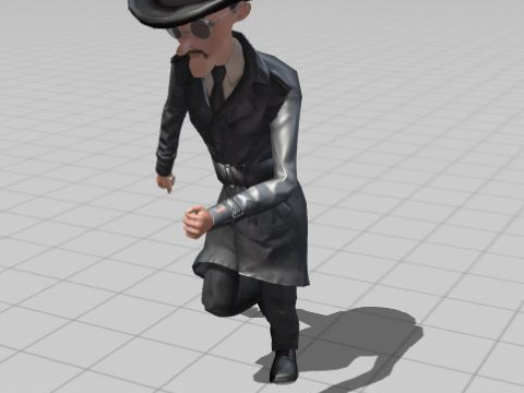Inspector Noir Game ready Modelo 3D
