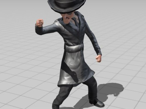 Inspector Noir Game ready Modelo 3D
