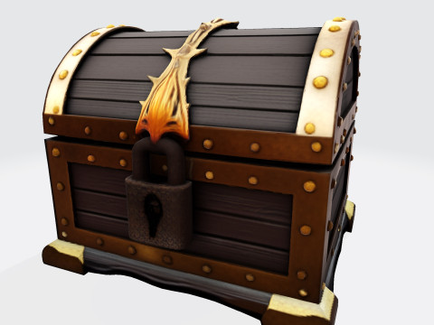 Treasure Chest Fantasy Asset for Game Animation 3D Print Low-poly Modèle 3D