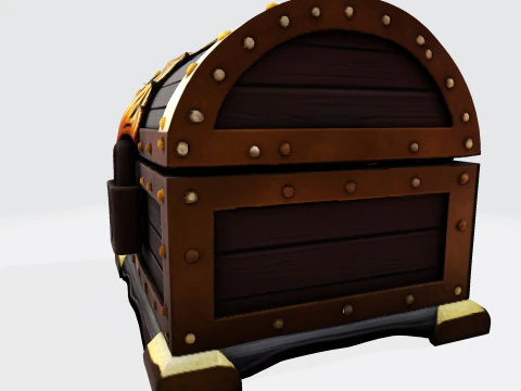 Treasure Chest Fantasy Asset for Game Animation 3D Print Low-poly 3D Model
