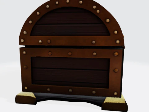 Treasure Chest Fantasy Asset for Game Animation 3D Print Low-poly 3D Model