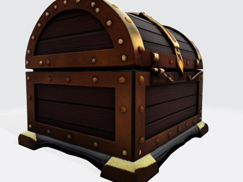 Treasure Chest Fantasy Asset for Game Animation 3D Print Low-poly Model 3D