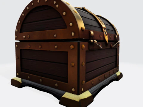 Treasure Chest Fantasy Asset for Game Animation 3D Print Low-poly 3D Model