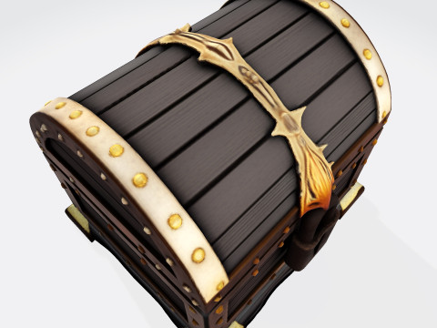 Treasure Chest Fantasy Asset for Game Animation 3D Print Low-poly Model 3D