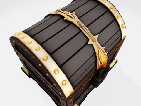 Treasure Chest Fantasy Asset for Game Animation 3D Print Low-poly 3D Model