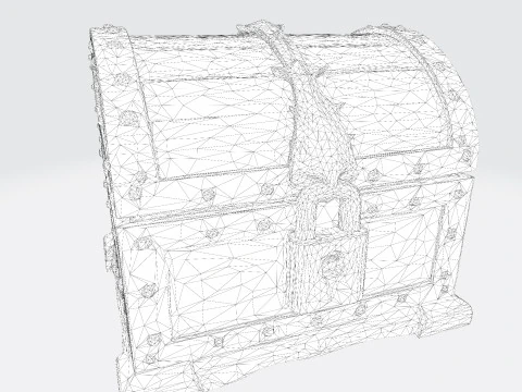Treasure Chest Fantasy Asset for Game Animation 3D Print Low-poly 3D Model