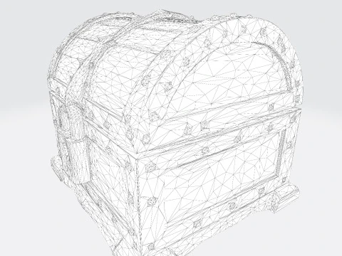 Treasure Chest Fantasy Asset for Game Animation 3D Print Low-poly 3D Model