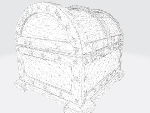Treasure Chest Fantasy Asset for Game Animation 3D Print Low-poly 3D Model