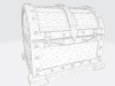 Treasure Chest Fantasy Asset for Game Animation 3D Print Low-poly Model 3D