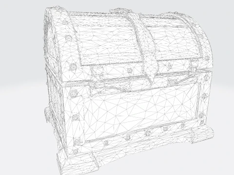 Treasure Chest Fantasy Asset for Game Animation 3D Print Low-poly 3D Model