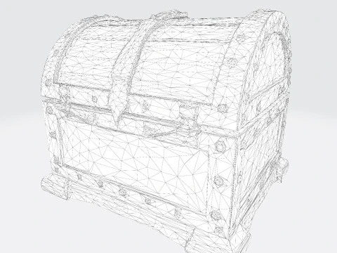 Treasure Chest Fantasy Asset for Game Animation 3D Print Low-poly 3D Model