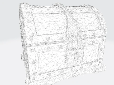 Treasure Chest Fantasy Asset for Game Animation 3D Print Low-poly 3D Model