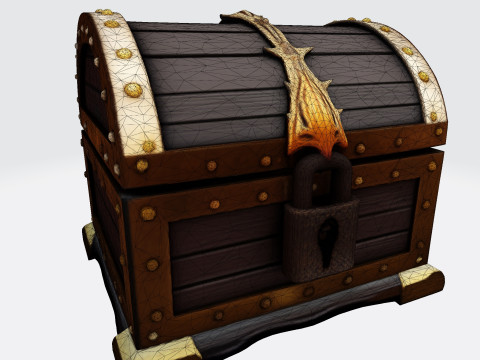 Treasure Chest Fantasy Asset for Game Animation 3D Print Low-poly Model 3D