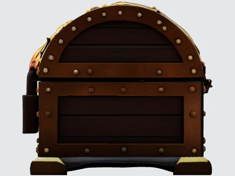 Treasure Chest Fantasy Asset for Game Animation 3D Print Low-poly 3D Model