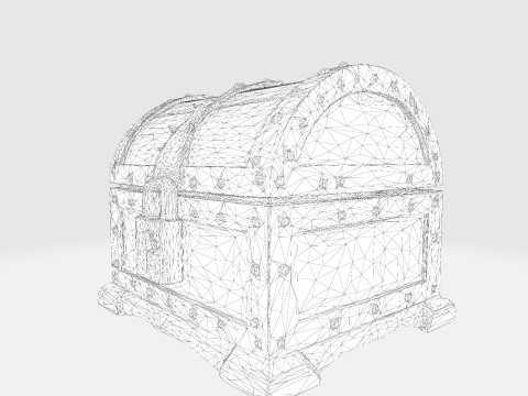 Treasure Chest Fantasy Asset for Game Animation 3D Print Low-poly Model 3D