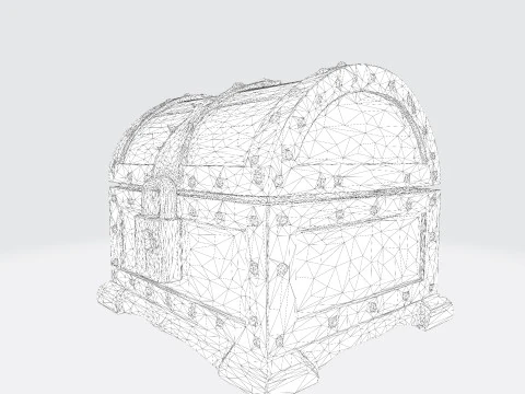 Treasure Chest Fantasy Asset for Game Animation 3D Print Low-poly 3D Model