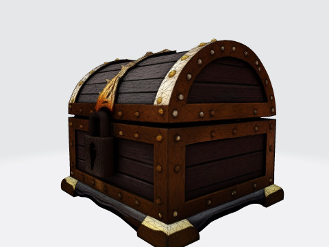 Treasure Chest Fantasy Asset for Game Animation 3D Print Low-poly Model 3D