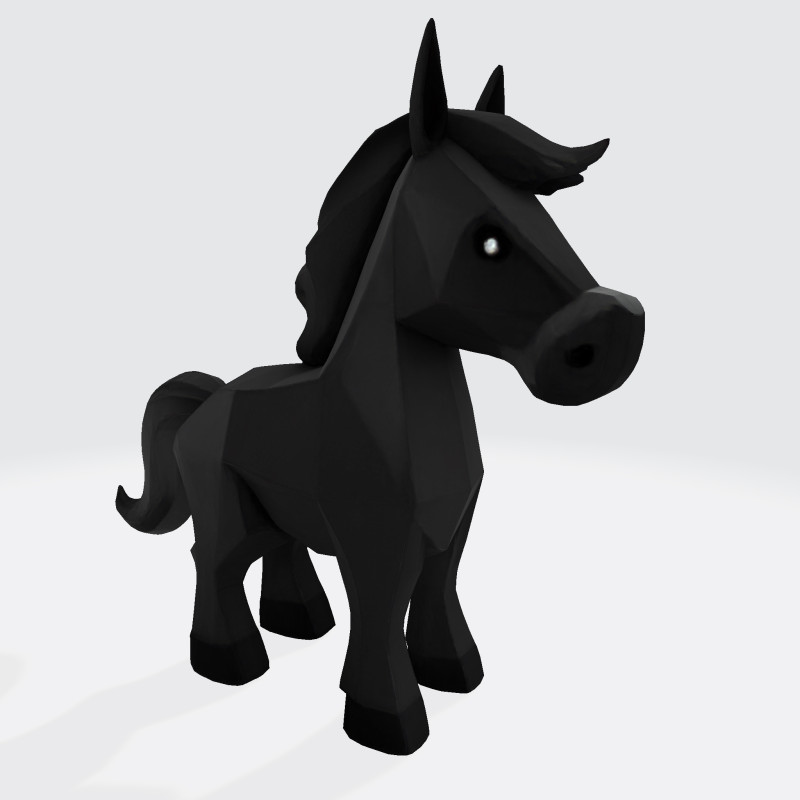 Cute Stylized ToonHorse 3D Character Low-poly Model 3D .c4d .max .obj .3ds .fbx .stl .blend 