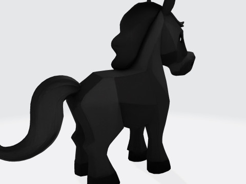 Cute Stylized ToonHorse 3D Character Low-poly Model 3D