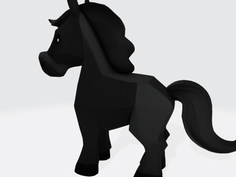 Cute Stylized ToonHorse 3D Character Low-poly Model 3D