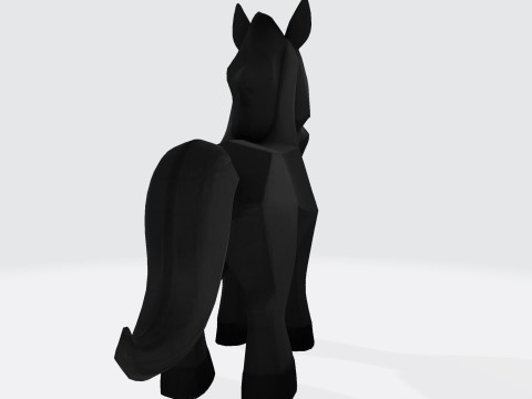 Cute Stylized ToonHorse 3D Character Low-poly Model 3D