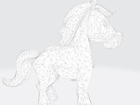 Cute Stylized ToonHorse 3D Character Low-poly Model 3D