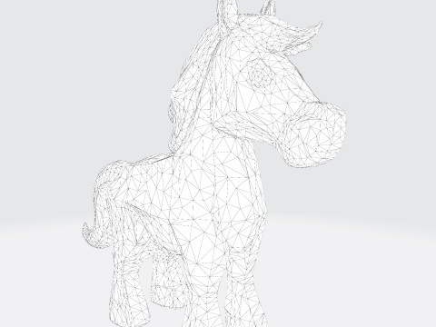 Cute Stylized ToonHorse 3D Character Low-poly Model 3D