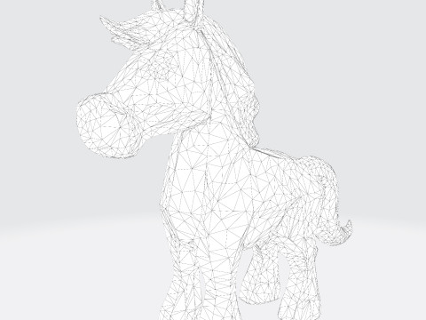Cute Stylized ToonHorse 3D Character Low-poly Model 3D