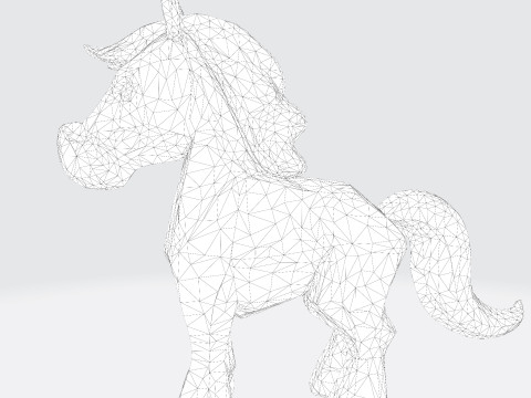 Cute Stylized ToonHorse 3D Character Low-poly Model 3D