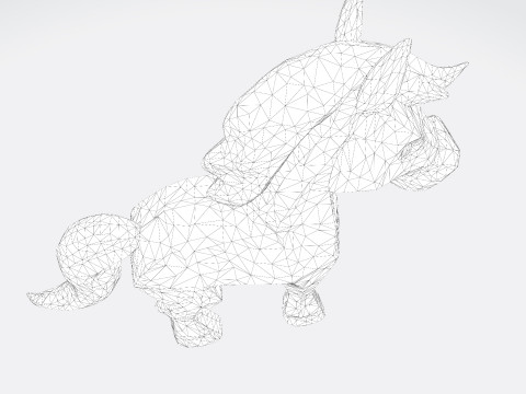 Cute Stylized ToonHorse 3D Character Low-poly Model 3D
