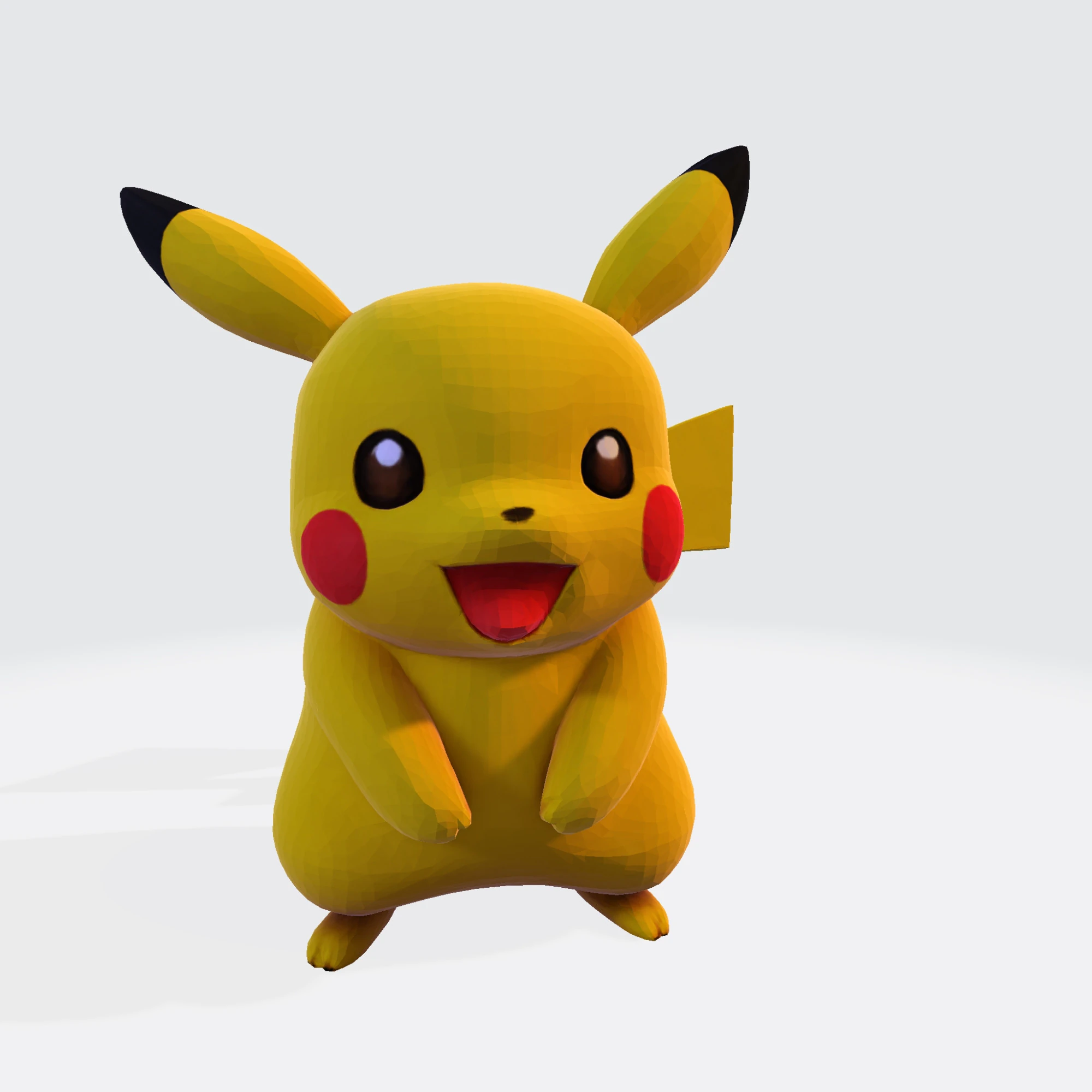 Pikachu High-Quality Printable Figurine Multiple Formats 3D Print Model .c4d .max .obj .3ds .fbx .stl .blend