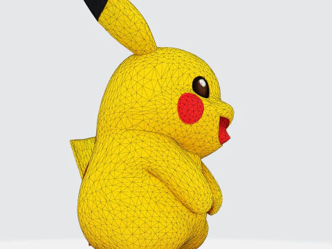 Pikachu High-Quality Printable Figurine Multiple Formats 3D Print Model
