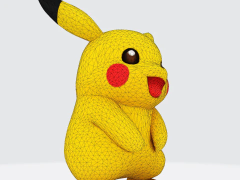 Pikachu High-Quality Printable Figurine Multiple Formats 3D Print Model