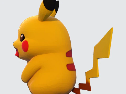 Pikachu High-Quality Printable Figurine Multiple Formats 3D Print Model