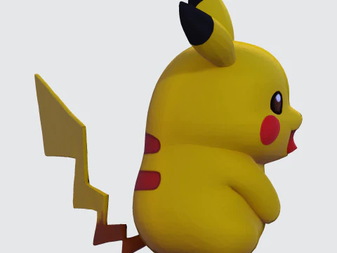 Pikachu High-Quality Printable Figurine Multiple Formats 3D Print Model