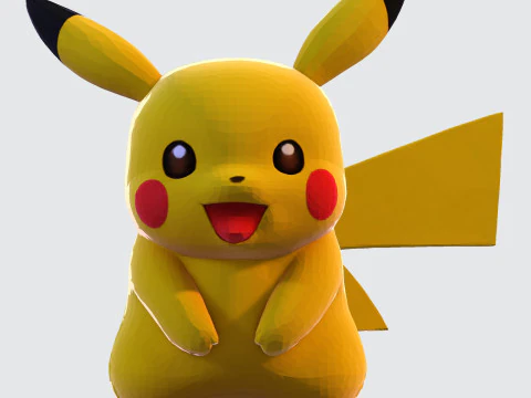 Pikachu High-Quality Printable Figurine Multiple Formats 3D Print Model