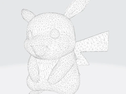 Pikachu High-Quality Printable Figurine Multiple Formats 3D Print Model