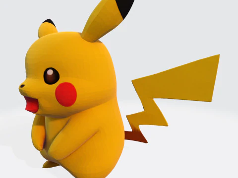 Pikachu High-Quality Printable Figurine Multiple Formats 3D Print Model