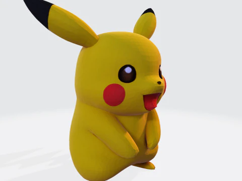 Pikachu High-Quality Printable Figurine Multiple Formats 3D Print Model