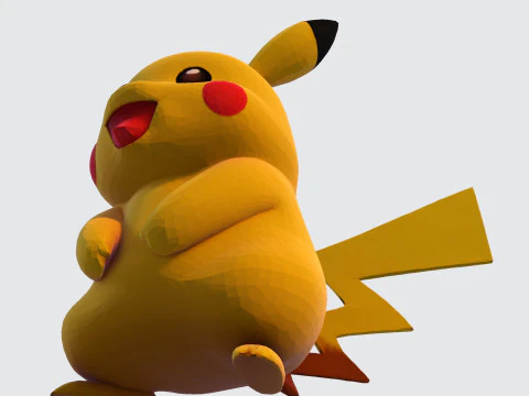 Pikachu High-Quality Printable Figurine Multiple Formats 3D Print Model