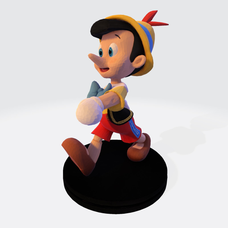 Stylized LowPoly Pinocchio Figurine 3D Print 3D print model 3D 프린트 모델 .c4d .max .obj .3ds .fbx .stl .blend 
