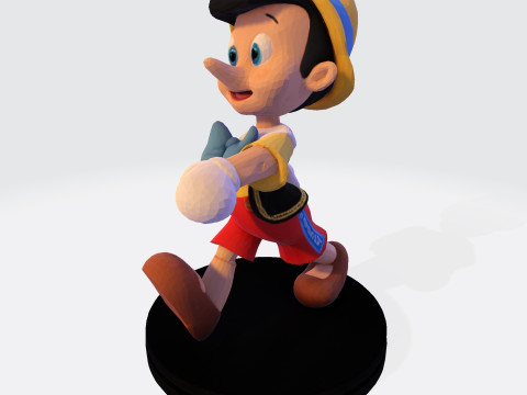 Stylized LowPoly Pinocchio Figurine 3D Print 3D print model 3D Druckmodell