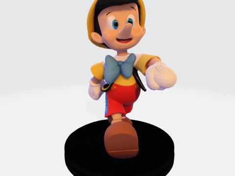 Stylized LowPoly Pinocchio Figurine 3D Print 3D print model 3D Print Model