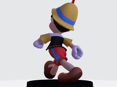 Stylized LowPoly Pinocchio Figurine 3D Print 3D print model 3D 프린트 모델
