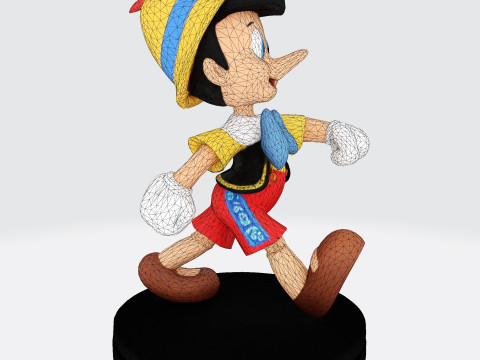 Stylized LowPoly Pinocchio Figurine 3D Print 3D print model 3D 프린트 모델