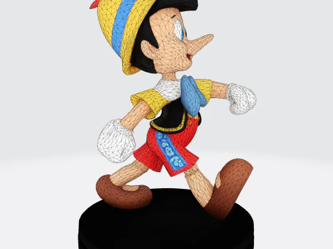 Stylized LowPoly Pinocchio Figurine 3D Print 3D print model 3D Print Model