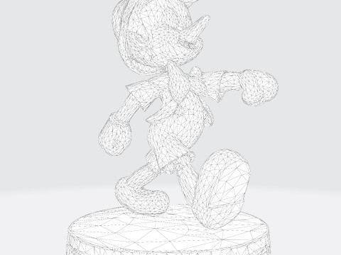 Stylized LowPoly Pinocchio Figurine 3D Print 3D print model 3D 프린트 모델