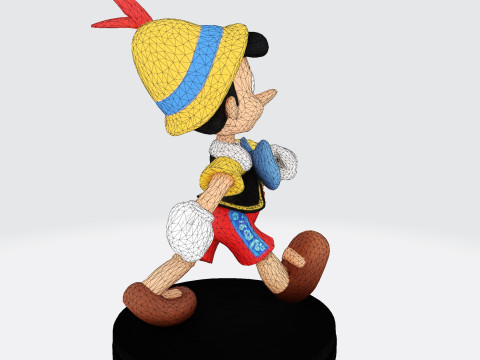 Stylized LowPoly Pinocchio Figurine 3D Print 3D print model 3D 프린트 모델